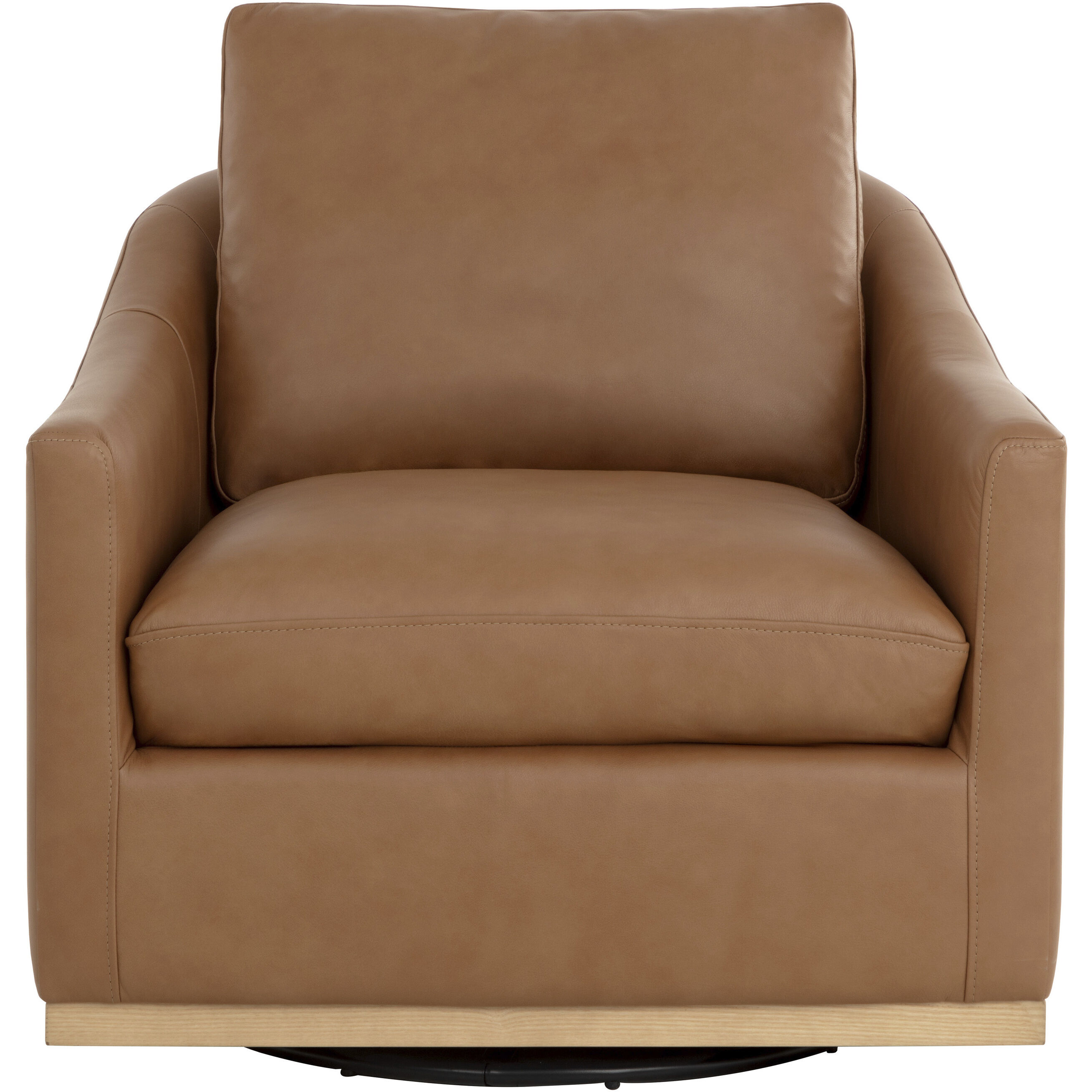 Corbin Aline Butternut Leather Swivel Lounge Chair